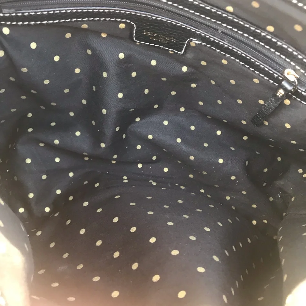 Kate Spade Pebble Leather Satchel Large Black Shoulder Work Bag